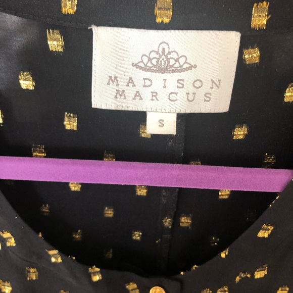 Sheer silk gold black dot blouse - Picture 4 of 6